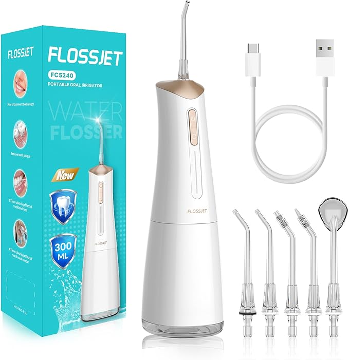 Water Dental Flosser Cordless Oral Irrigator with 300ml